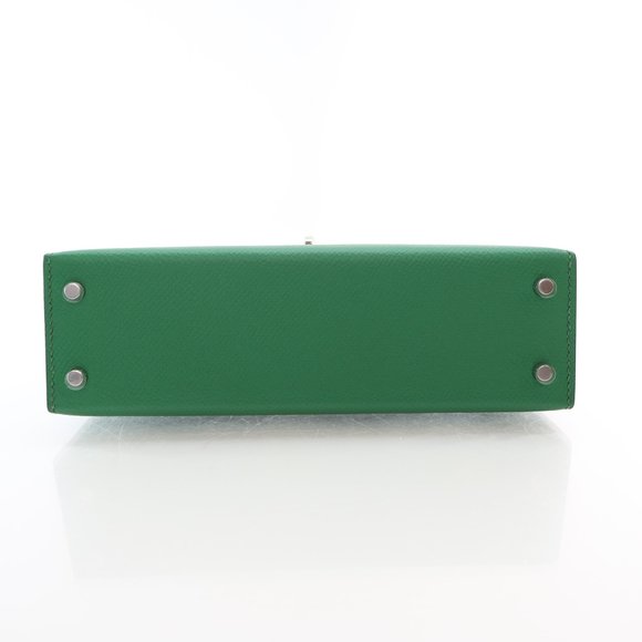 Hermes Mini Kelly Verso Cactus / Blue Atoll Epsom - Picture 9 of 15